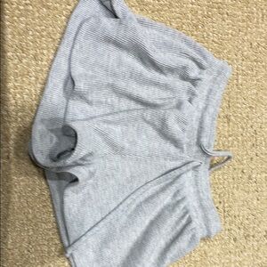 Gray Ribbed Knit Shorts